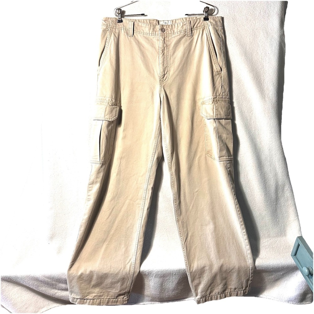 VINTAGE Gap Cargo Pants 36X33‎ Plaid Flannel Lined Y2K Grunge Skate Pockets